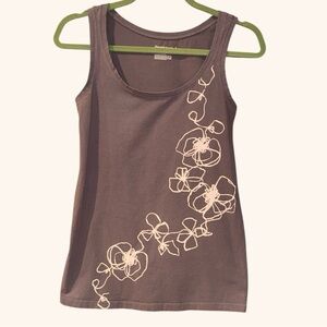 Gap‎ maternity Floral Embroidered Brown Tank Top size small